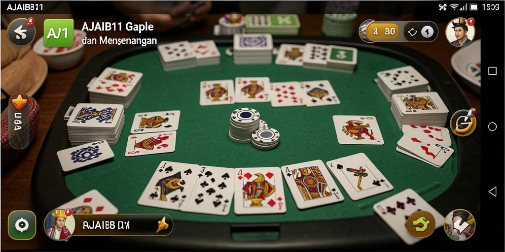 Menampilkan gameplay menarik dari AJAIB11 permainan Gaple.