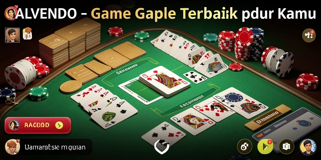 Screenshot gameplay ALVENDO dengan tampilan seru permainan Gaple.