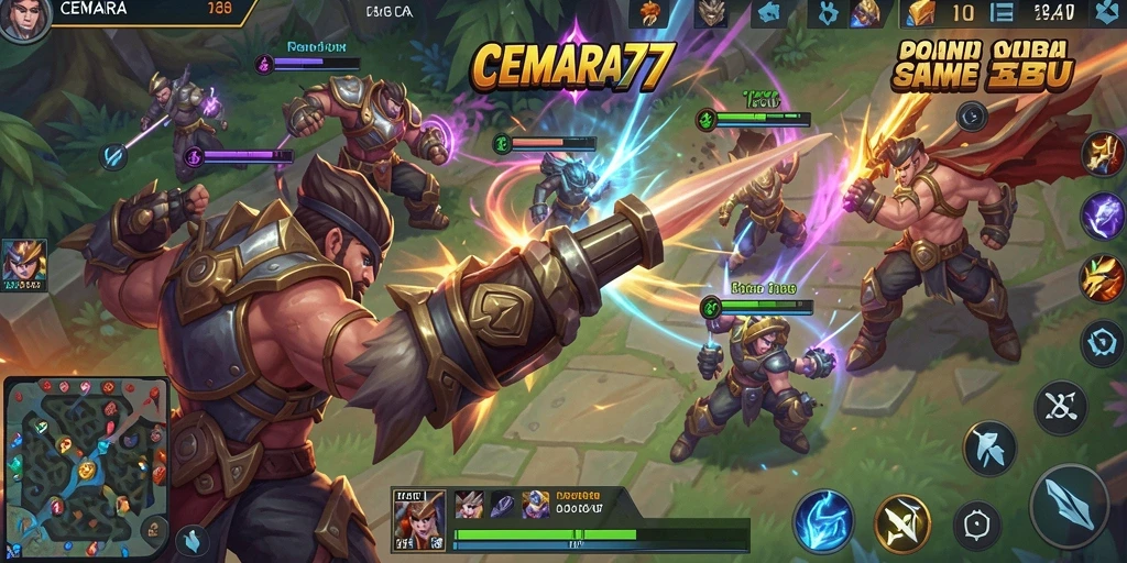 Tampilan intens gameplay CEMARA77 dalam pertempuran tim.
